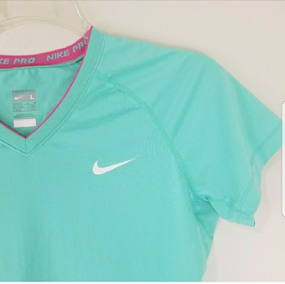 NIKE Pro T Dri- Fit V- Neck Top - Picture 2 of 4